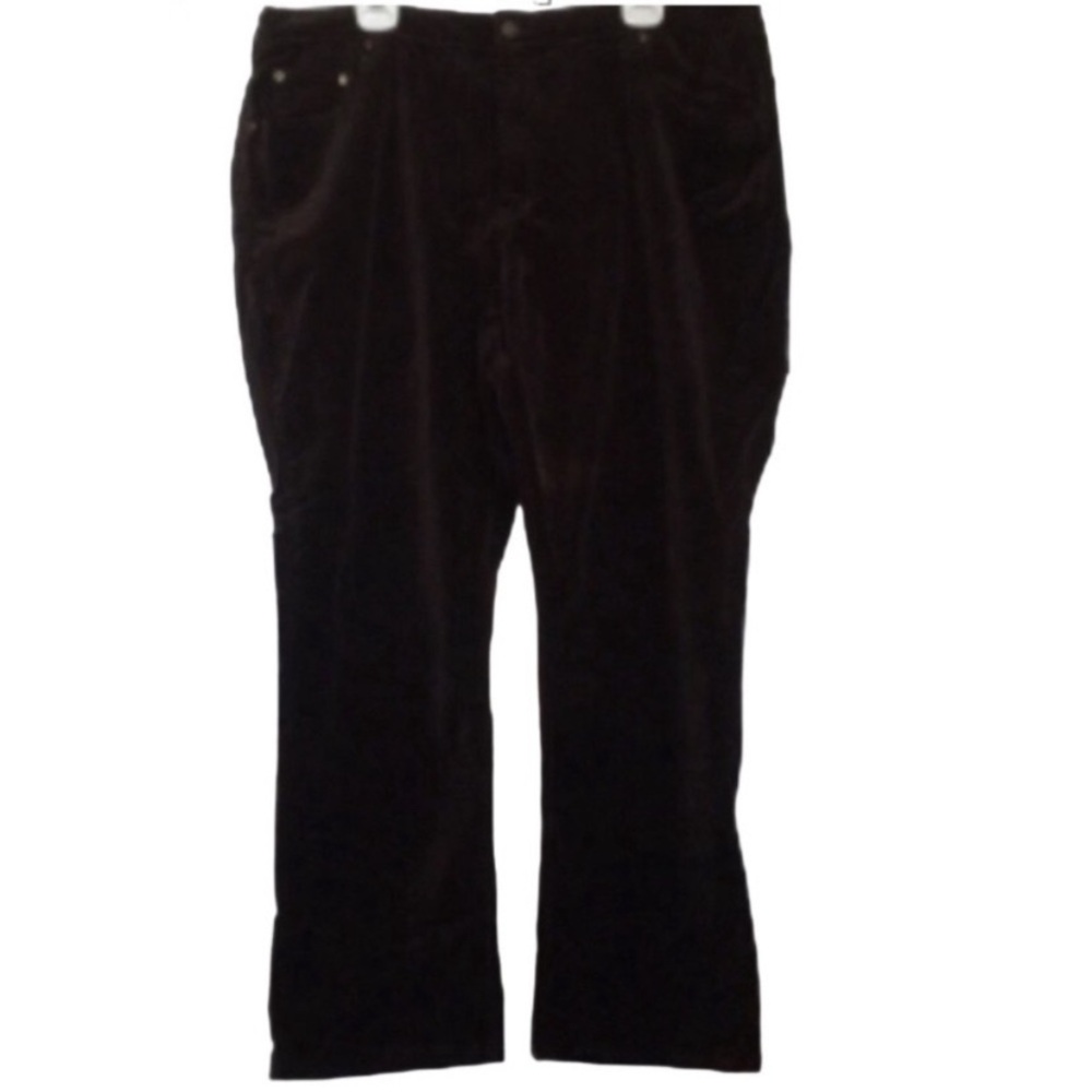 DG2 DIANE GILMAN Jeans Velvet Brown Stretch Denim Boot Cut Women’s Size 24W NWT - Picture 2 of 10